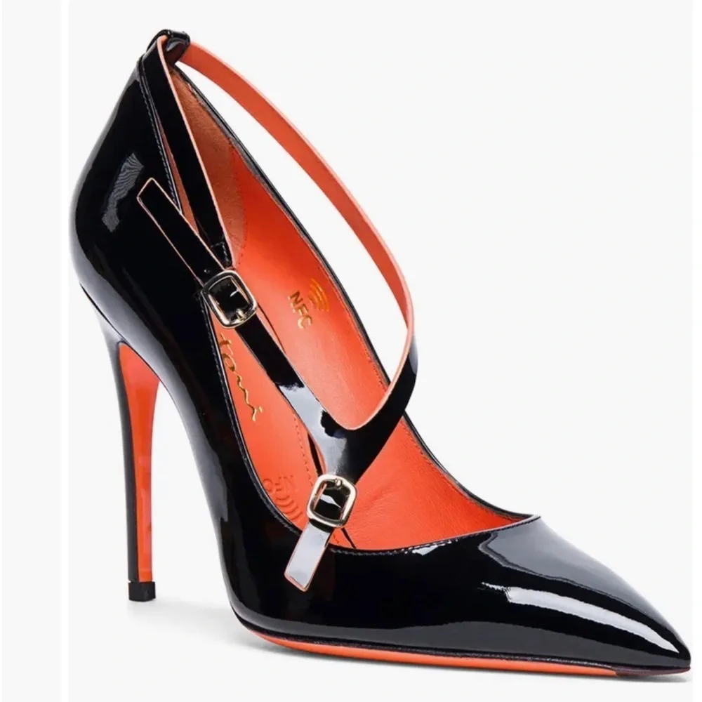Santoni Patent Leather Heels Court